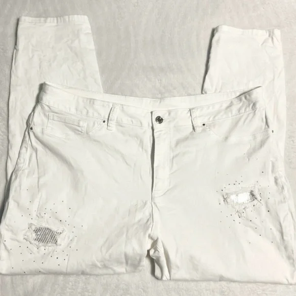 Joseph Ribkoff Cream Cropped Jeans - Picture 3 of 5